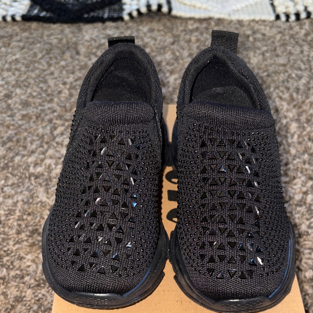 Kids Black Slip-On Shoes